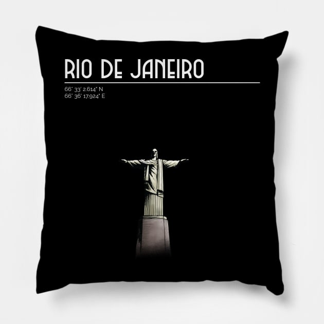 Rio de Janeiro, Brazil, Cristo Redentor Pillow by STELATOCLOTHING