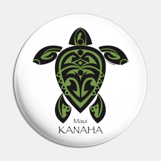 Green & black Tribal Turtle Tattoo / Kanaha, Maui Pin