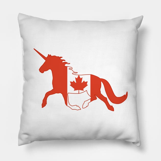 Canadian Unicorn Pillow by Wickedcartoons