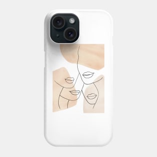 Abstract woman faces and lips Phone Case