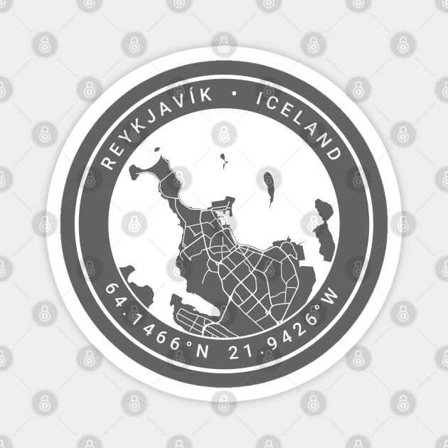 Reykjavik Map Magnet by Ryan-Cox