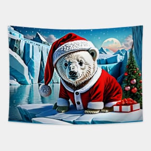 Santa Baby Polar Bear Tapestry