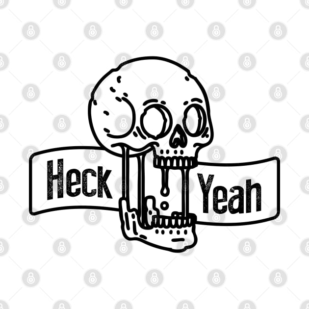 Heck Yeah Skull Tattoo T-Shirt - Edgy and Bold Graphic by DJDesignStudios