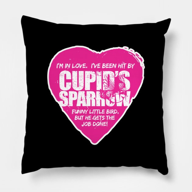 Cupid's Sparrow Pink Series Pillow by kramericaindustees