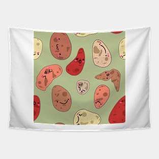 Cute Potato Faces Pattern Shirt Adorable and Quirky Tee for Potato Lovers Tapestry