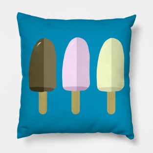 Icecream Popsicle Vanilla Chocolate Strawberry Summer Pillow