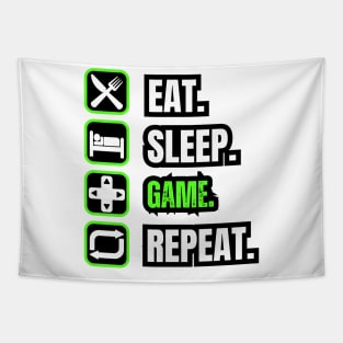 Eat Sleep Game Repeat Tapestry