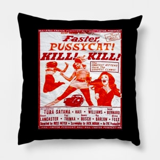 Vintage Faster, Pussycat! Kill! Kill! Faster 1980s Pillow