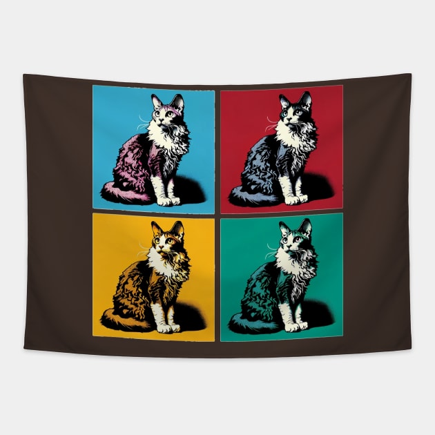 Manx Pop Art - Cat Lovers Tapestry by PawPopArt