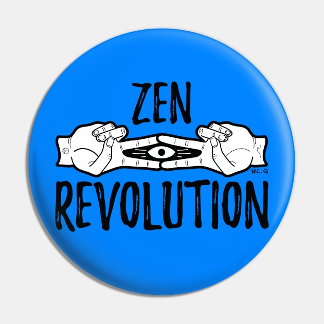 Zen Revolution - White Pin by The Soul Creative