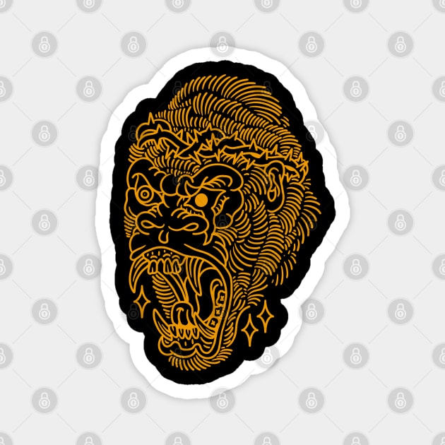 angry gorilla tattoo Magnet by donipacoceng