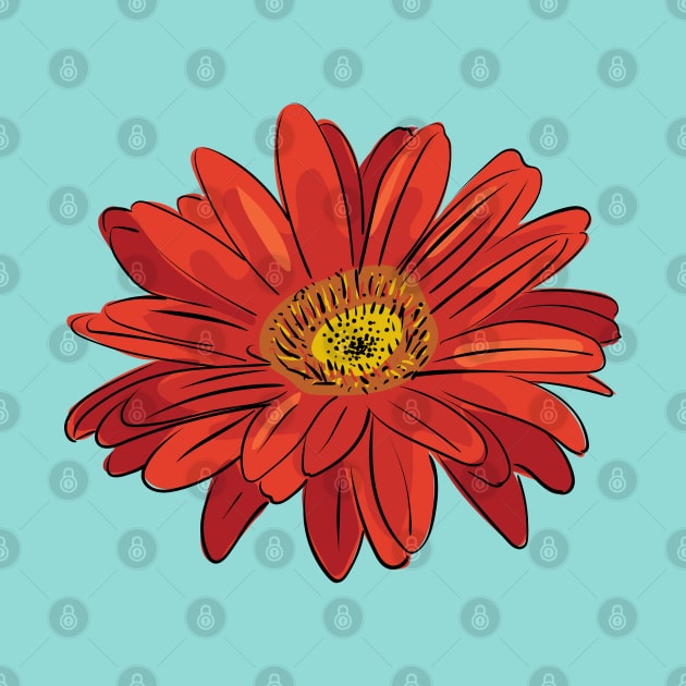 Red gerbera daisy flower by Catdog