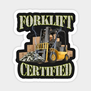 Funny Forklift Operator Forklift Certified Retro Magnet