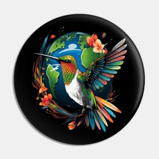 Hummingbird Earth Day Pin