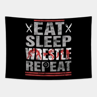 Eat sleep wrestle repeat Tapestry