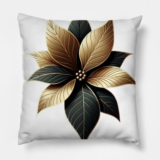 Golden Nochebuena Elegance Pillow