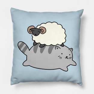 Cat and Little Ram Pillow