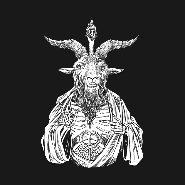 Jesus Pagan Baphomet Heathen Lucifer sign of horns by Juandamurai