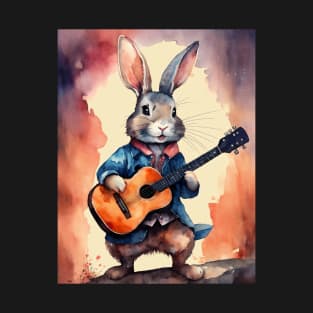 cute rabbit playing the guitar T-Shirt