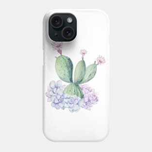 Pretty Pink and Green Southwest Cactus Succulent Phone Case