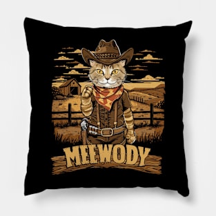 Cat Cowboy Adventures Meow Pillow