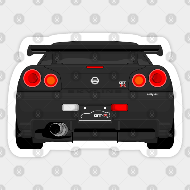 Gtr R34 Black Nissan Skyline Gtr R34 Sticker Teepublic