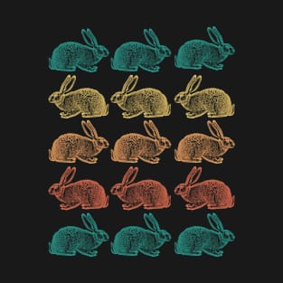 Cute Rabbits Rabbit Lover Retro Vintage Rabbit Animal Art T-Shirt