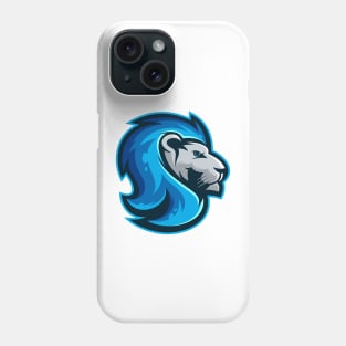 Blue lion head illustration character Phone Case