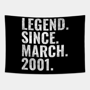 Legend since March 2001 Birthday Shirt Happy Birthday Shirts Tapestry