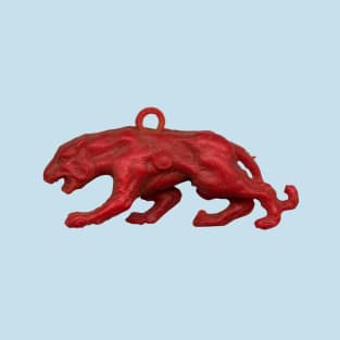 Red panther on blue grass T-Shirt