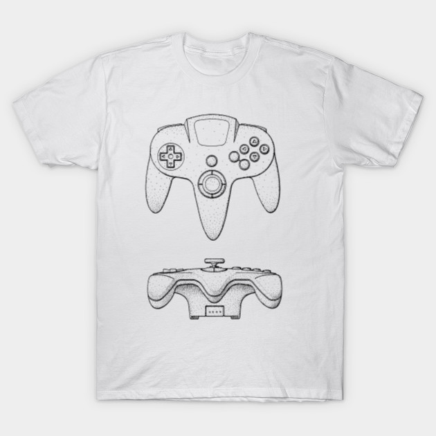 Game Controller Vintage Patent Hand Drawing Game Camiseta