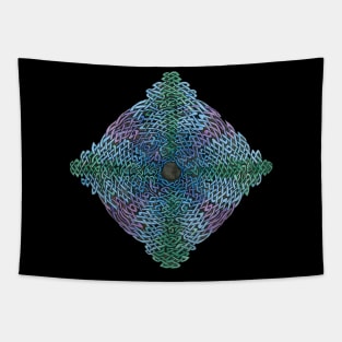 Hand-painted Watercolor Knotwork Crossed Circle Tapestry