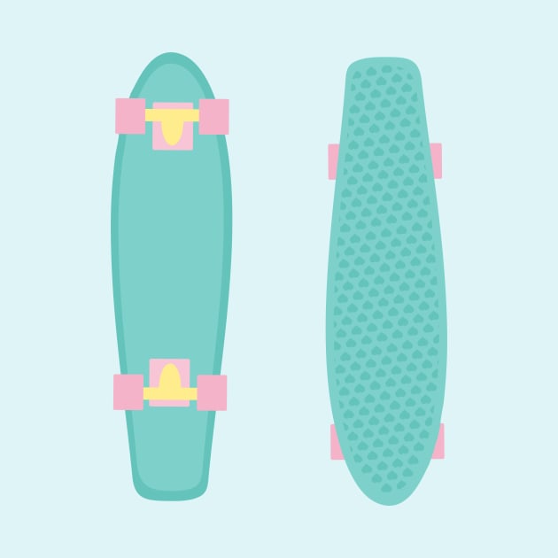 Pastel Turquoise Skateboard by XOOXOO