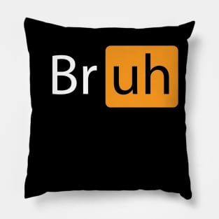 Bruh Black Logo Pillow