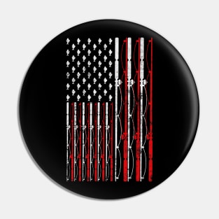 Fishing Rod American Flag Funny Fishing Pin