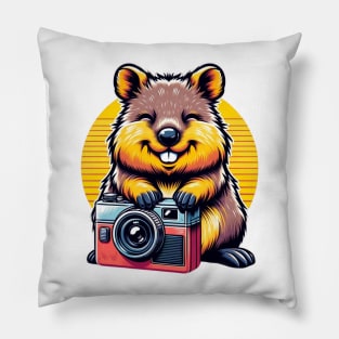 Shutterbug Bear - The Snapshot Adventurer Pillow