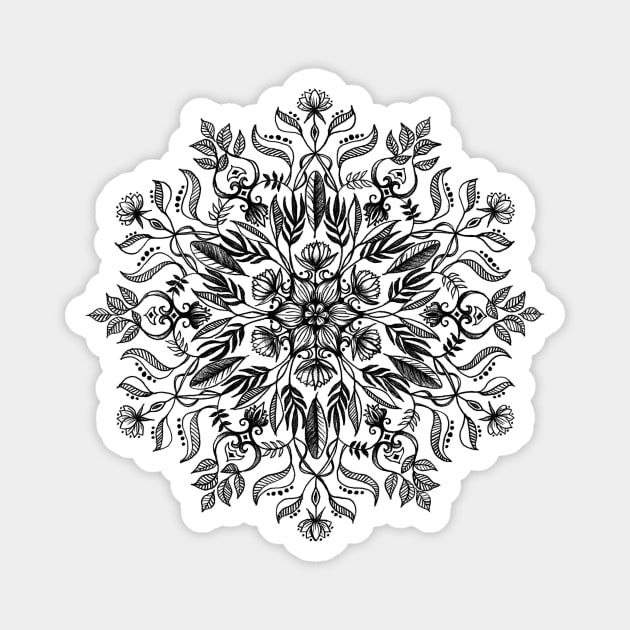 Thrive - Monochrome Mandala Magnet by micklyn