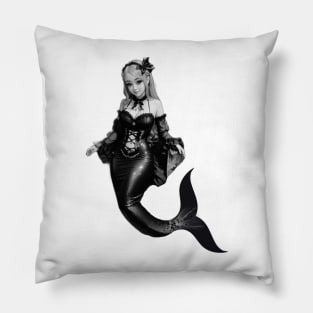 Black and White Mermaid Pillow