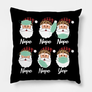 Santa wearing mask wrong funny Christmas 2020 Pillow