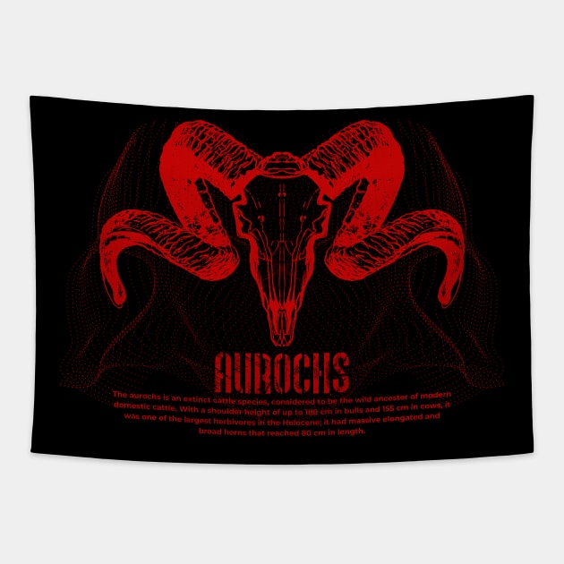 Aurochs - Fossil Art Tapestry by Blackpumpkins