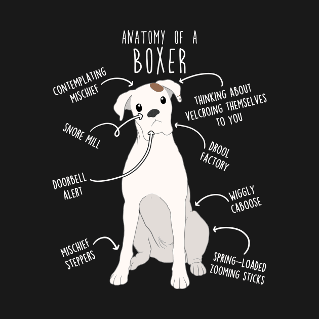 Boxer Dog White Check Anatomy by Psitta