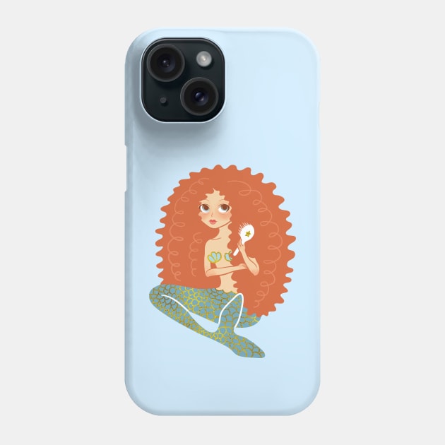 Curly Mermaid Phone Case by Wlaurence