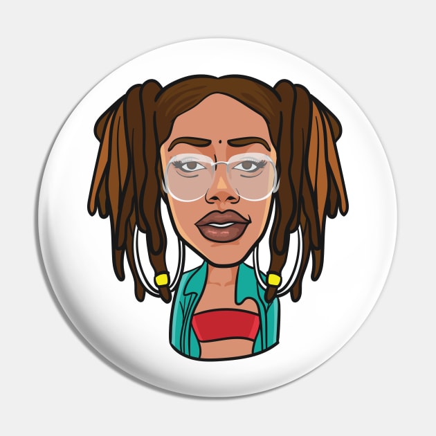 Sexy Crazy Cool Black Woman with Dreadlocks Pin by NaturallyBlack