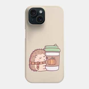 Cute Hedgehog Hugging Pumpkin Spice Latte Phone Case