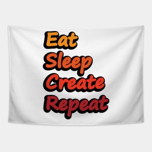 Eat Sleep Create Repeat Tapestry