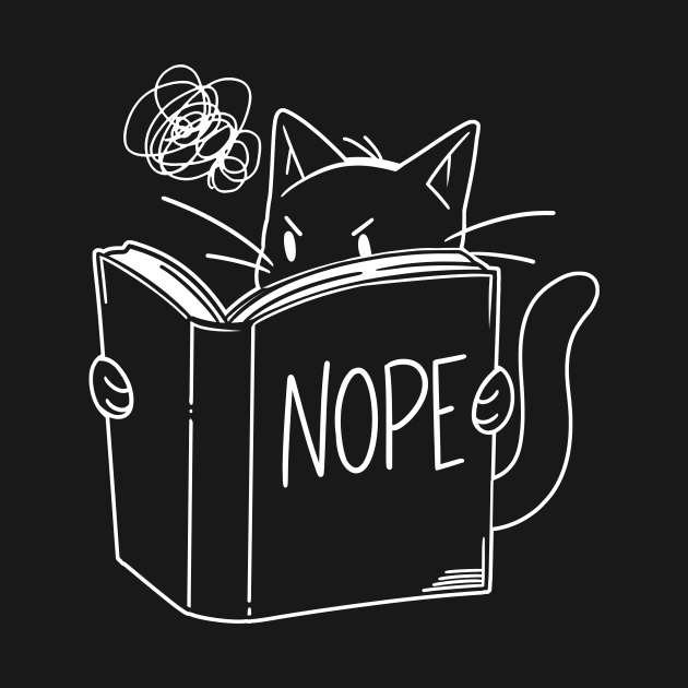 Cat Reading Book NOPE by Tobe Fonseca by Tobe_Fonseca