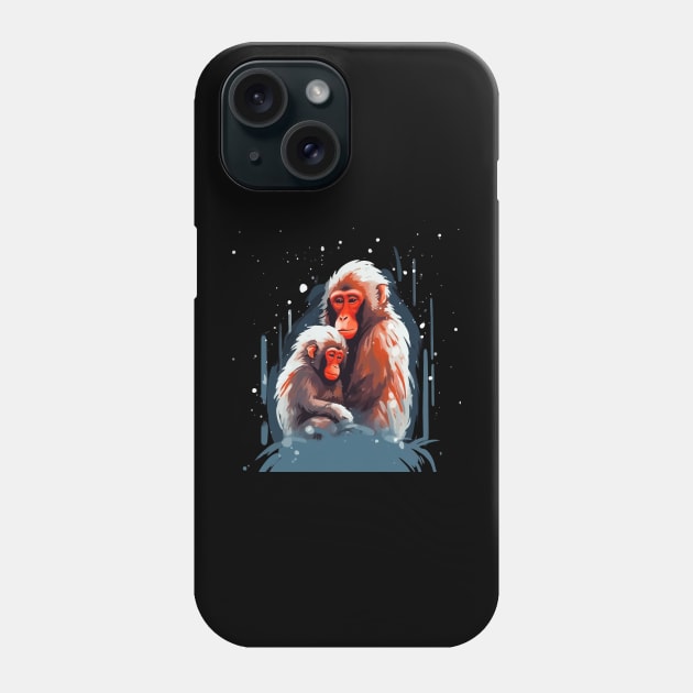 Snow Monkey Mothers Day Phone Case by JH Mart