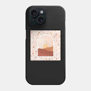 Boho landscape in the arch and terrazzo Phone Case