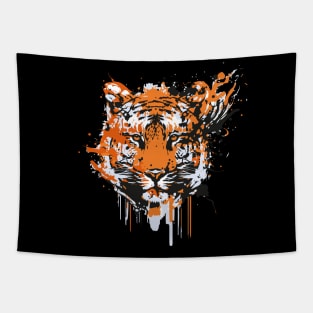 Colorful tiger face art Tapestry