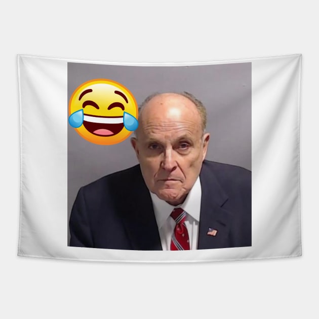 Rudy Giuliani Mug Shot Tapestry by SillyShirts